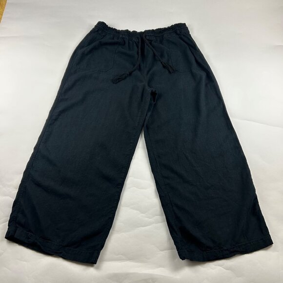 Ava & Viv Black Linen Blend Wide Leg Lounge Pant 2X - Picture 1 of 7